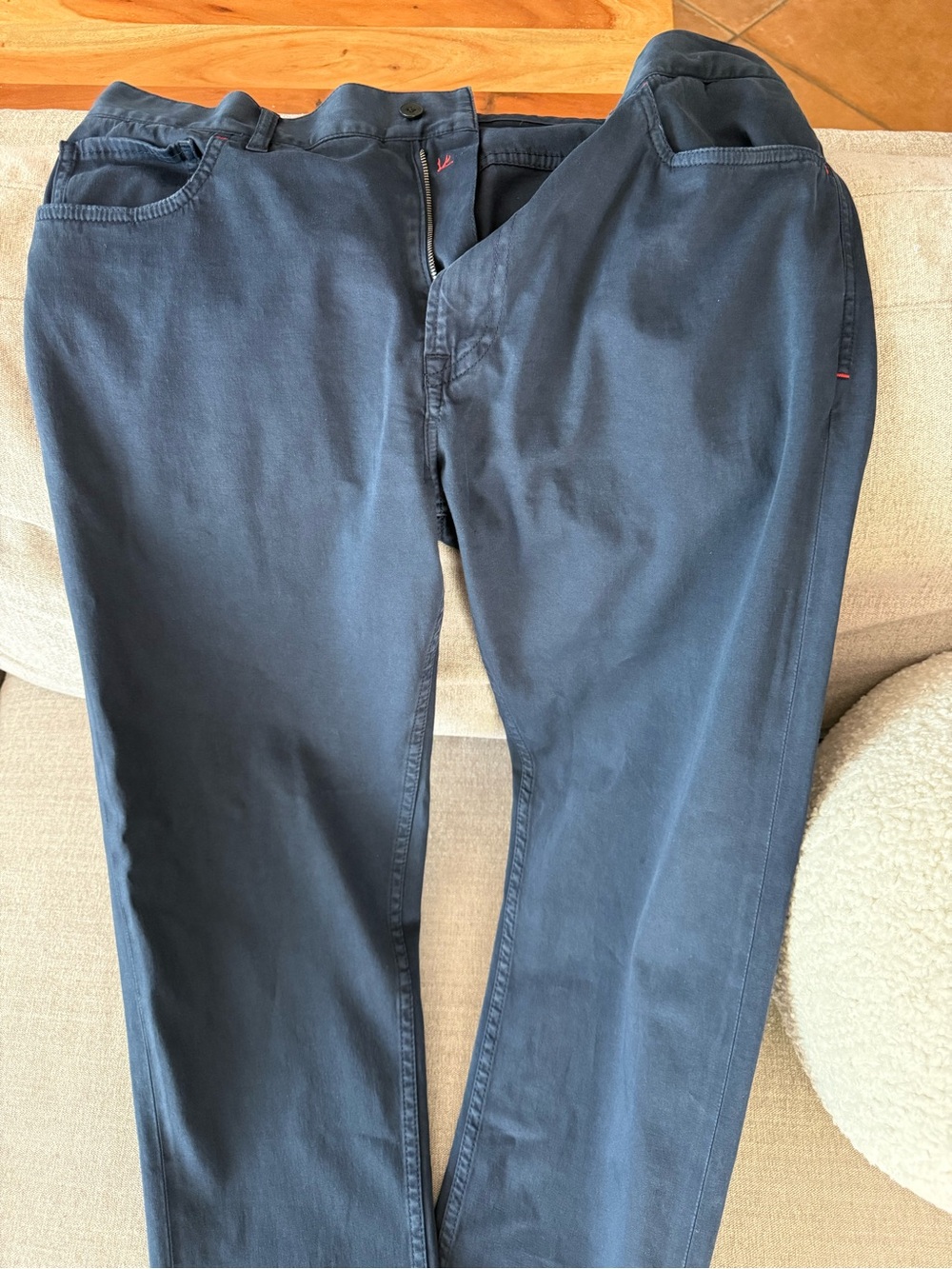 Isaia  Navy Cotton Chinos